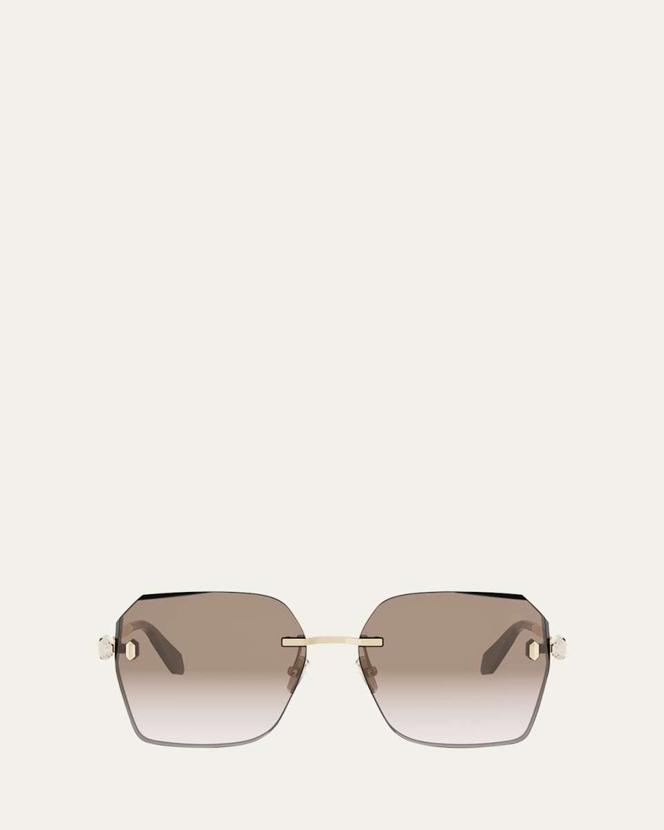 Serpenti Forever Metal Square Sunglasses